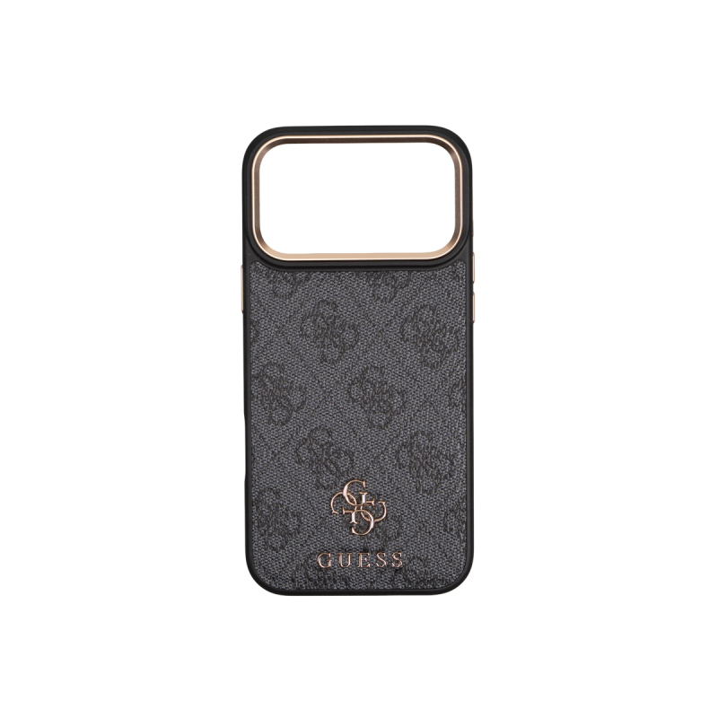 Guess Original Licensed 4G Case with Logo and Text for Apple iPhone 17 Pro + Card Holder + Lanyard 3-in-1 Accessory Set - 5