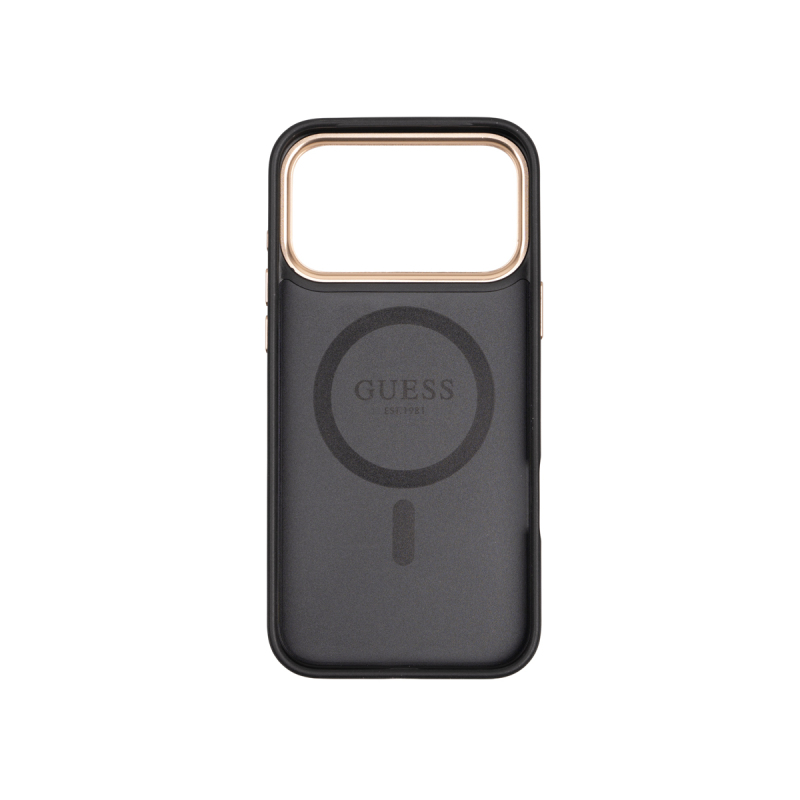 Guess Original Licensed 4G Case with Logo and Text for Apple iPhone 17 Pro + Card Holder + Lanyard 3-in-1 Accessory Set - 6
