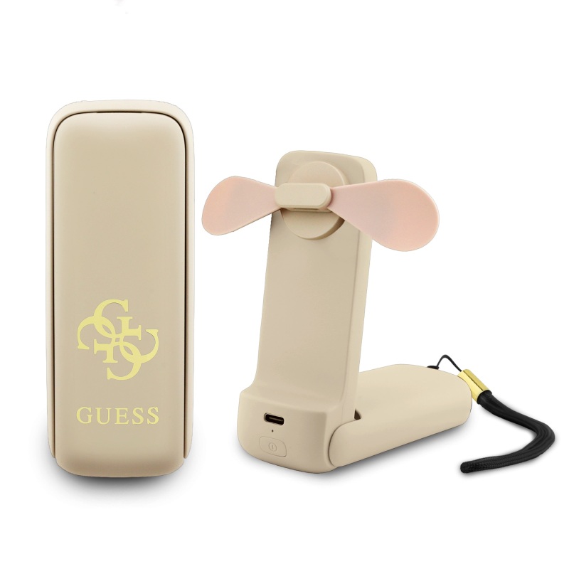 Guess Original Licensed 4G Large Metal Logo 3-Stage Foldable Portable Hand Cooler Fan - 1
