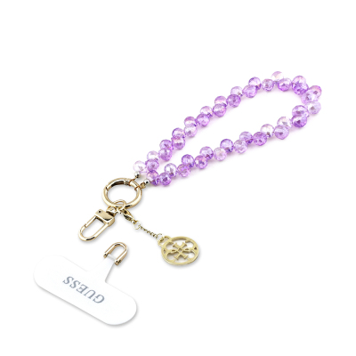 Guess Original Licensed 4G Metal Logo Crystal Stone Phone Wrist Strap Chain - 7