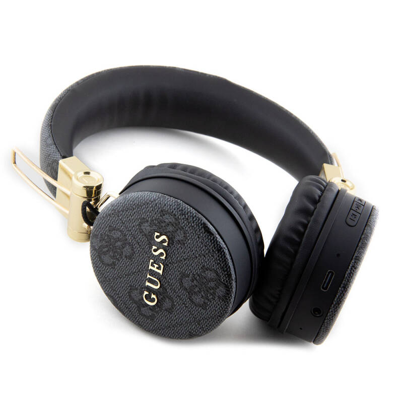 Guess Original Licensed 4G Metal Logo PU Leather Adjustable On-Ear Bluetooth Headset - 3