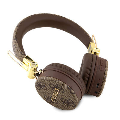 Guess Original Licensed 4G Metal Logo PU Leather Adjustable On-Ear Bluetooth Headset - 11