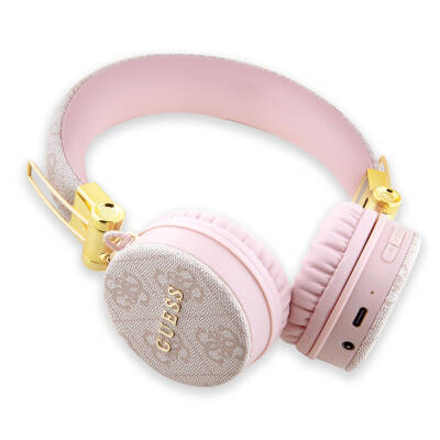 Guess Original Licensed 4G Metal Logo PU Leather Adjustable On-Ear Bluetooth Headset - 15