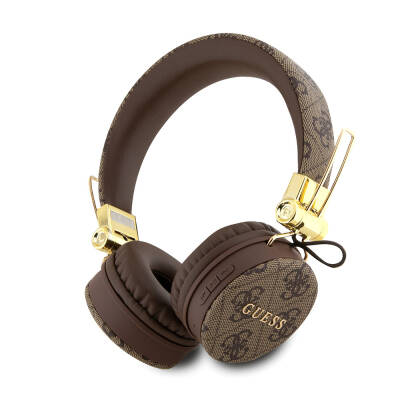 Guess Original Licensed 4G Metal Logo PU Leather Adjustable On-Ear Bluetooth Headset - 10