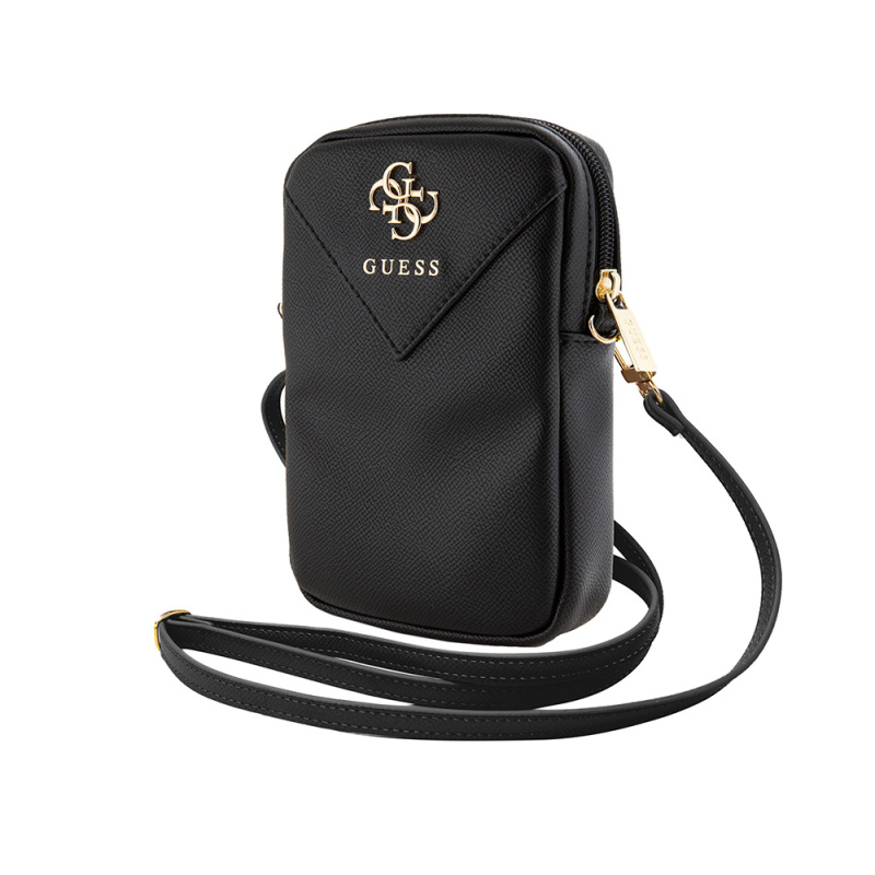 Guess Original Licensed 4G Metal Logo Zippered PU Leather Crossbody Body Bag - 3