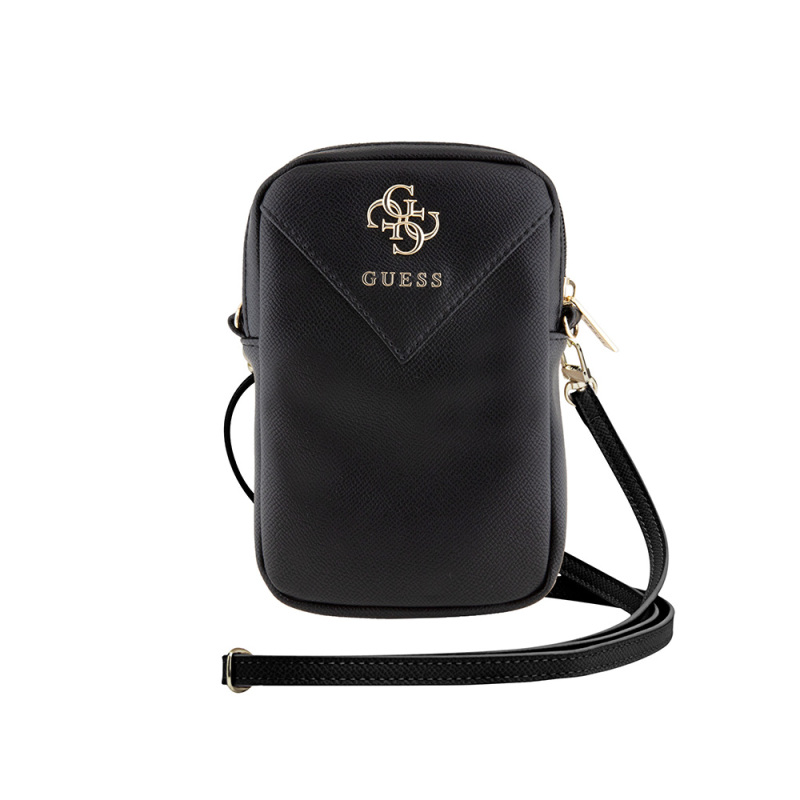 Guess Original Licensed 4G Metal Logo Zippered PU Leather Crossbody Body Bag - 1