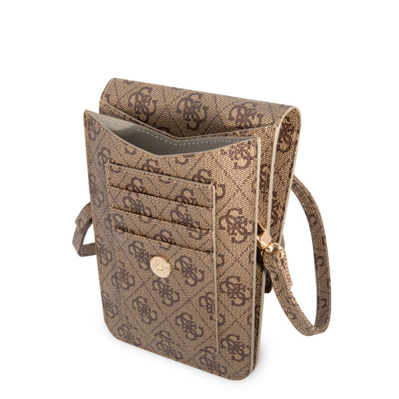Guess Original Licensed 4G Patterned Large 4G Logo 5-Chamber Magnet Cover Bag - 10