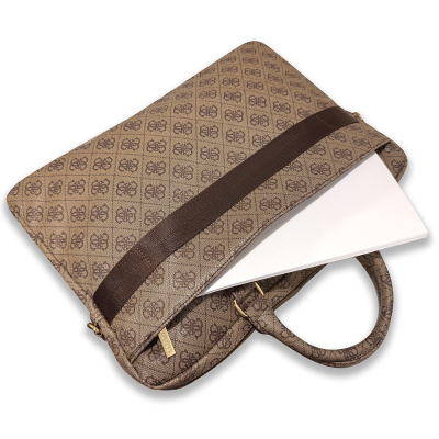 Guess Original Licensed 4G Patterned Large 4G Logo Shoulder Strap 15 inch Laptop Bag - 9