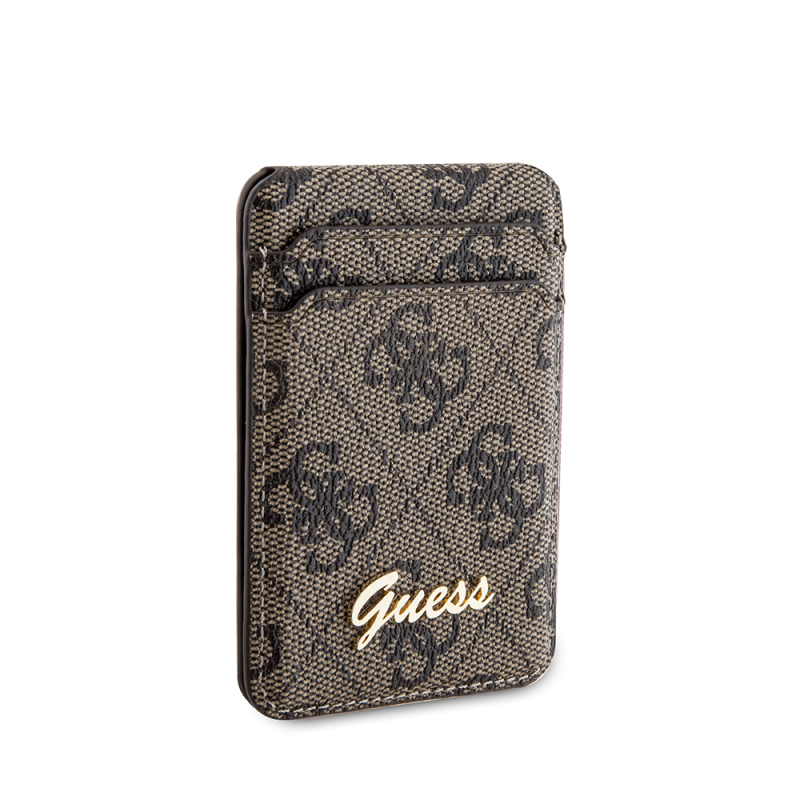 Guess Original Licensed 4G Patterned Metal Script Logo Magnetic Card Holder - 5