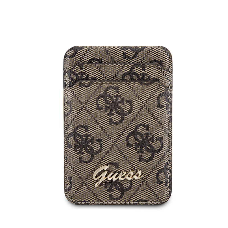 Guess Original Licensed 4G Patterned Metal Script Logo Magnetic Card Holder - 2