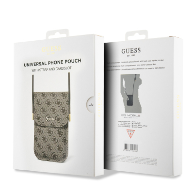 Guess Original Licensed 4G Patterned Metal Text Logo Hanging Magnet Cover Bag - 4