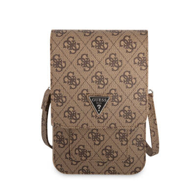 Guess Original Licensed 4G Patterned Triangle Logo 5-Chamber Magnet Cover Bag with Hanger - 5