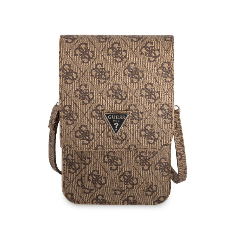 Guess Original Licensed 4G Patterned Triangle Logo 5-Chamber Magnet Cover Bag with Hanger - 5