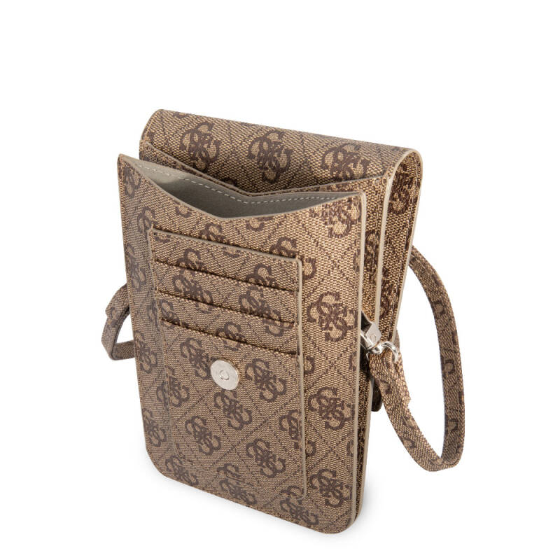 Guess Original Licensed 4G Patterned Triangle Logo 5-Chamber Magnet Cover Bag with Hanger - 7
