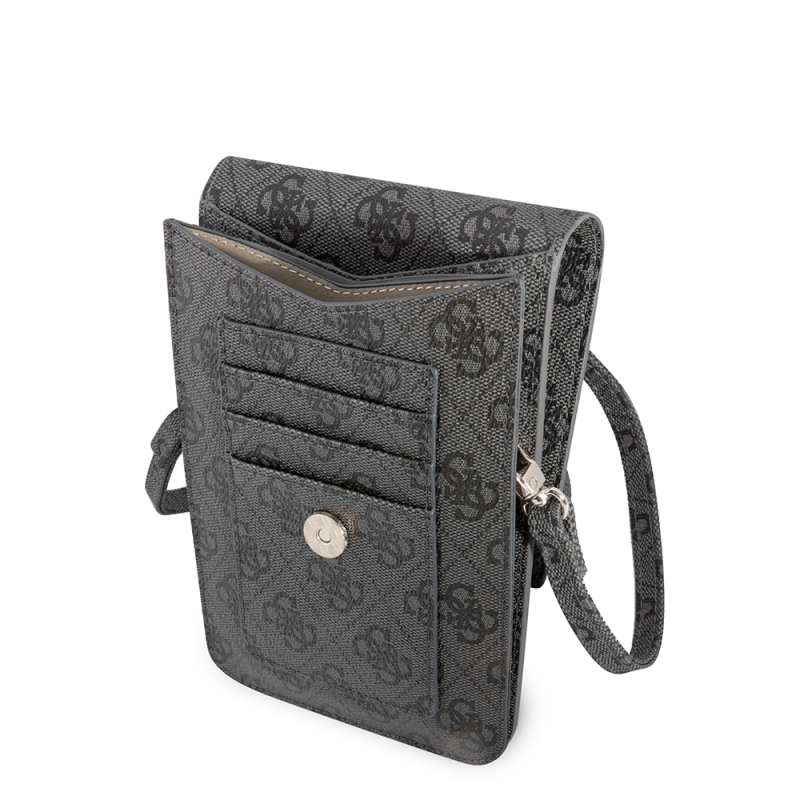 Guess Original Licensed 4G Patterned Triangle Logo 5-Chamber Magnet Cover Bag with Hanger - 11