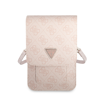 Guess Original Licensed 4G Patterned Triangle Logo 5-Chamber Magnet Cover Bag with Hanger - 13