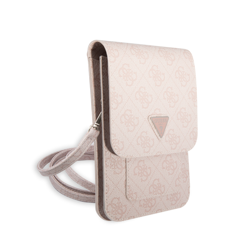 Guess Original Licensed 4G Patterned Triangle Logo 5-Chamber Magnet Cover Bag with Hanger - 14
