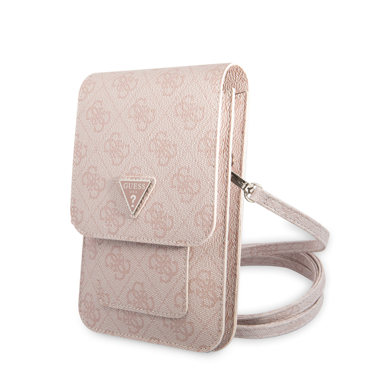 Guess Original Licensed 4G Patterned Triangle Logo 5-Chamber Magnet Cover Bag with Hanger - 4