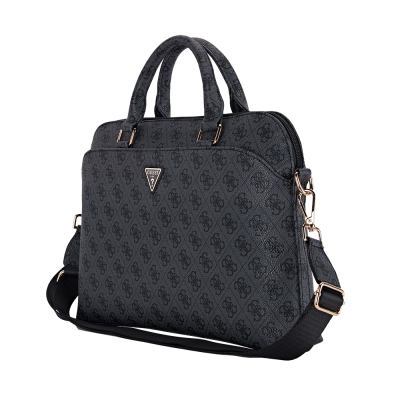 Guess Original Licensed 4G Patterned Triangle Logo Shoulder Strap 15 inch Laptop Bag - 9