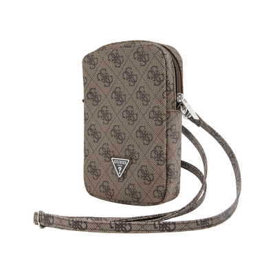 Guess Original Licensed 4G Patterned Triangle Logo Zippered Crossbody Bag - 1