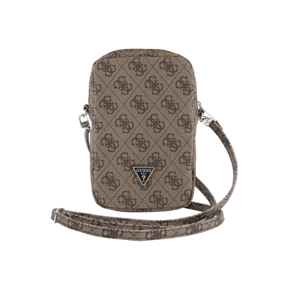 Guess Original Licensed 4G Patterned Triangle Logo Zippered Crossbody Bag - 2