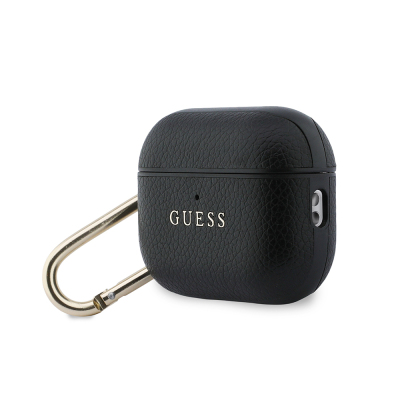 Guess Original Licensed Apple AirPods Pro 3 Case with Keychain PU Leather Cover - 7