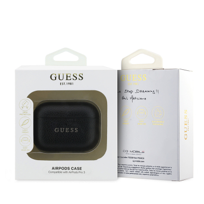 Guess Original Licensed Apple AirPods Pro 3 Case with Keychain PU Leather Cover - 8