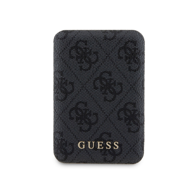 Guess Original Licensed Digital LED Indicator PU Leather 4G Patterned Metal Text Logo Powerbank 5000mAh 15W - 1