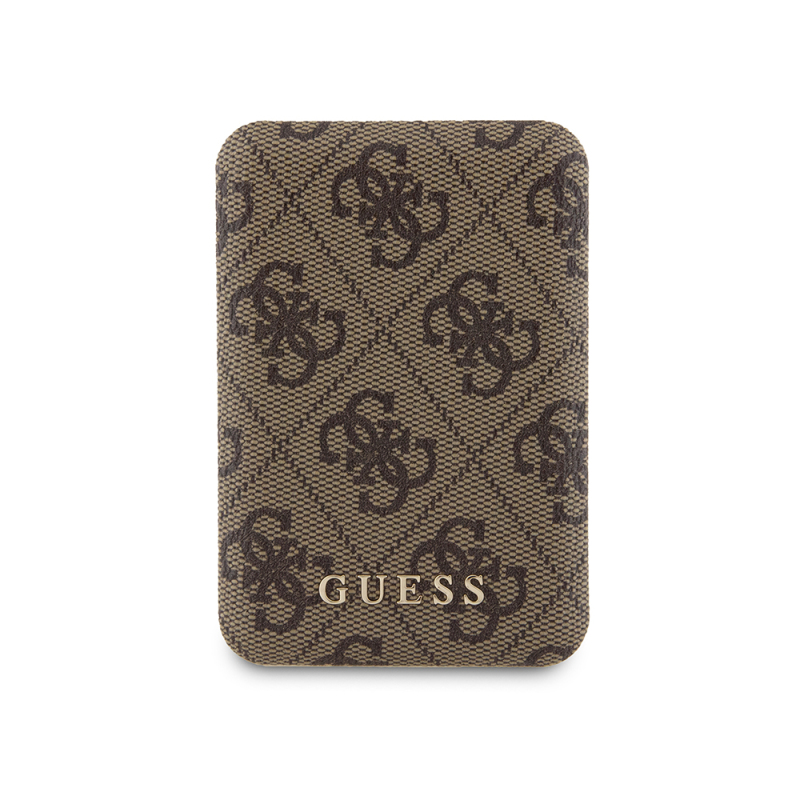 Guess Original Licensed Digital LED Indicator PU Leather 4G Patterned Metal Text Logo Powerbank 5000mAh 15W - 3