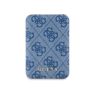 Guess Original Licensed Digital LED Indicator PU Leather 4G Patterned Metal Text Logo Powerbank 5000mAh 15W - 4