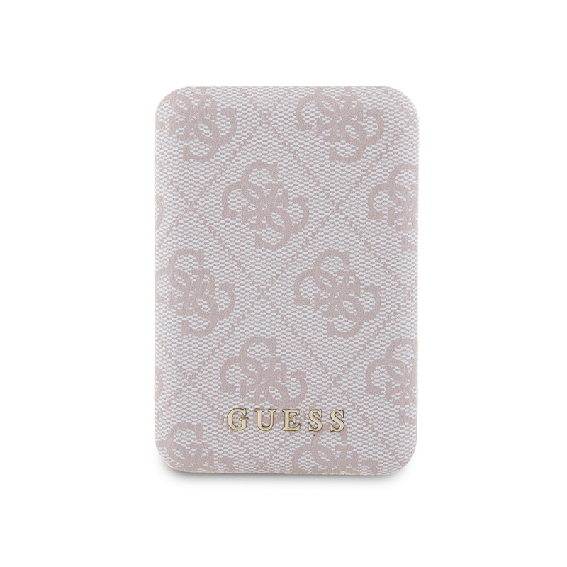 Guess Original Licensed Digital LED Indicator PU Leather 4G Patterned Metal Text Logo Powerbank 5000mAh 15W - 5