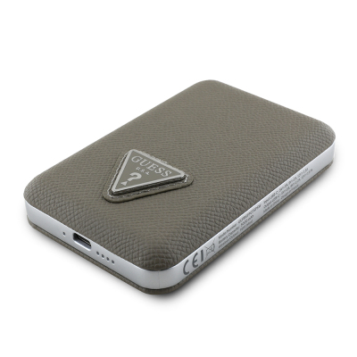 Guess Original Licensed Digital LED Indicator PU Leather Surface Triangle Logo Powerbank 5000mAh 15W - 4