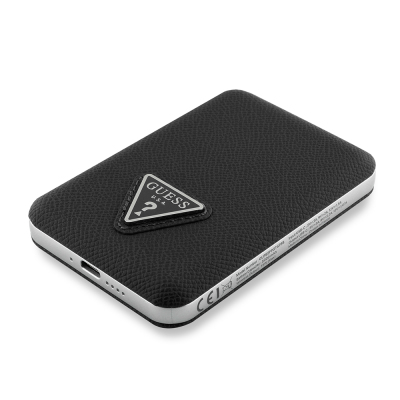 Guess Original Licensed Digital LED Indicator PU Leather Surface Triangle Logo Powerbank 5000mAh 15W - 9