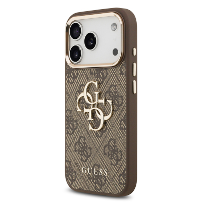 Guess Original Licensed Gold Metal Case with Camera Frame, 4G Design, Large Metal 4G and Text Logo for Apple iPhone 18 Pro Max. - 12