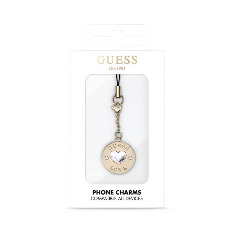 Guess Original Licensed Heart Rhinestone Stone Phone Strap - 2