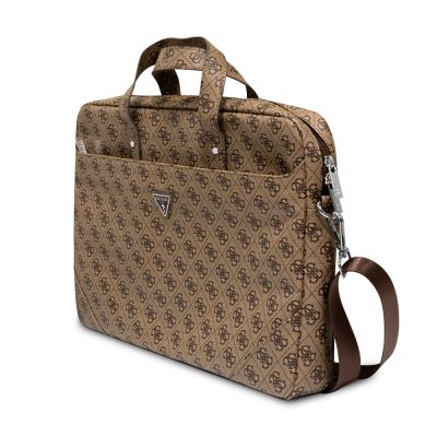 Guess Original Licensed Hot Stamped 4G Patterned Triangle Logo Shoulder Strap Laptop Bag for 15-16 inch Laptops. - 6