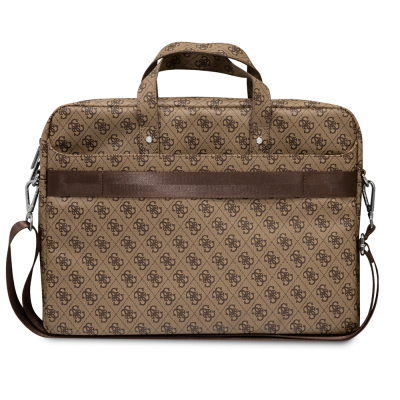 Guess Original Licensed Hot Stamped 4G Patterned Triangle Logo Shoulder Strap Laptop Bag for 15-16 inch Laptops. - 5