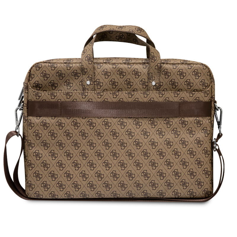 Guess Original Licensed Hot Stamped 4G Patterned Triangle Logo Shoulder Strap Laptop Bag for 15-16 inch Laptops. - 5