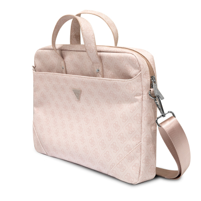 Guess Original Licensed Hot Stamped 4G Patterned Triangle Logo Shoulder Strap Laptop Bag for 15-16 inch Laptops. - 8