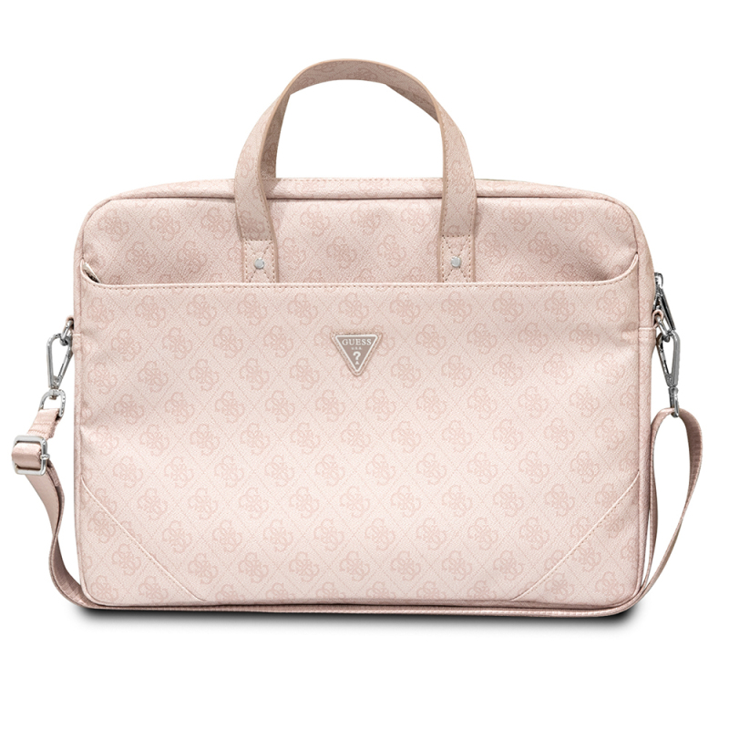 Guess Original Licensed Hot Stamped 4G Patterned Triangle Logo Shoulder Strap Laptop Bag for 15-16 inch Laptops. - 7