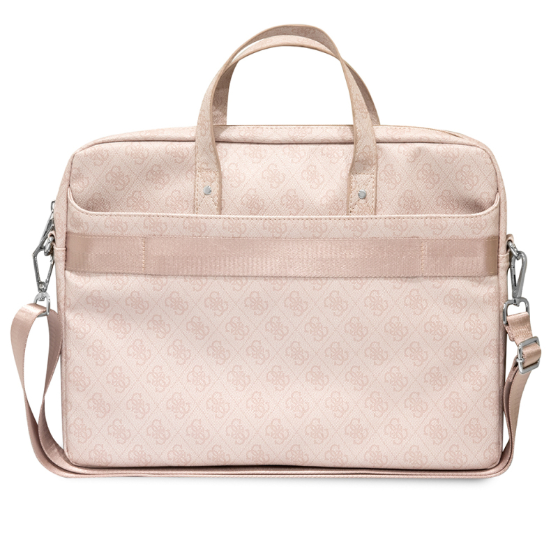 Guess Original Licensed Hot Stamped 4G Patterned Triangle Logo Shoulder Strap Laptop Bag for 15-16 inch Laptops. - 9