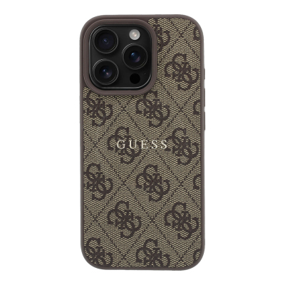 Guess Original Licensed M-safe Apple iPhone 16 Pro Case with Embossed 4G Design and Logo. - 3