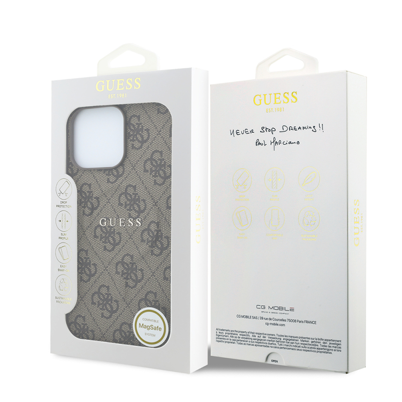 Guess Original Licensed M-safe Case for Apple iPhone 15 Pro Max with Embossed 4G Design and Logo. - 8