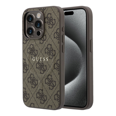 Guess Original Licensed M-safe Case for Apple iPhone 15 Pro with Embossed 4G Design and Logo. - 2