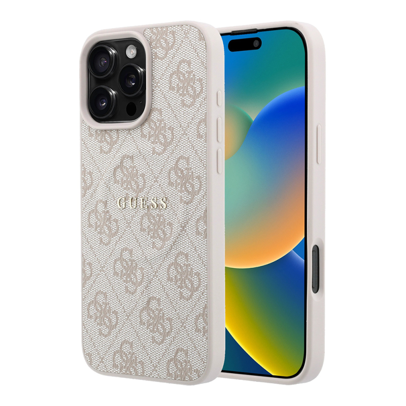 Guess Original Licensed M-safe Case for Apple iPhone 16 Pro Max with Embossed 4G Design and Logo. - 1