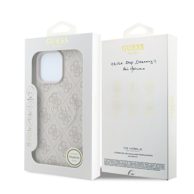 Guess Original Licensed M-safe Case for Apple iPhone 16 Pro Max with Embossed 4G Design and Logo. - 9