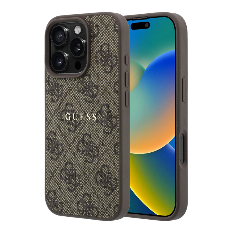 Guess Original Licensed M-safe Case for Apple iPhone 16 Pro Max with Embossed 4G Design and Logo. - 2