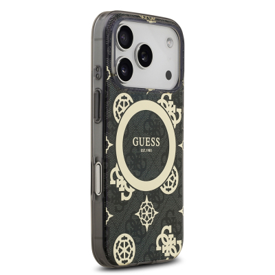 Guess Original Licensed M-safe Case for Apple iPhone 18 Pro Max with Charging Feature, IML Peony and 4G Design, Classic Logo Cover. - 6