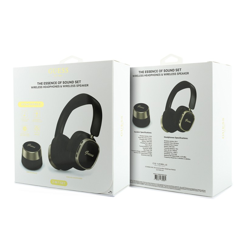 Guess Original Licensed Metal Logo Over-Ear Headphones and Speaker 2-in-1 Set - 10