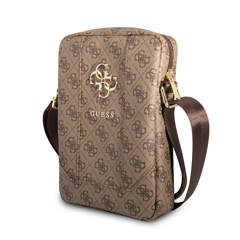 Guess Original Licensed Metal Logo Zippered 8 inch Crossbody Tablet Bag - 1